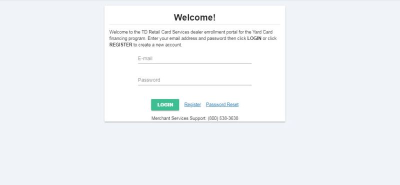 yard credit card login page
